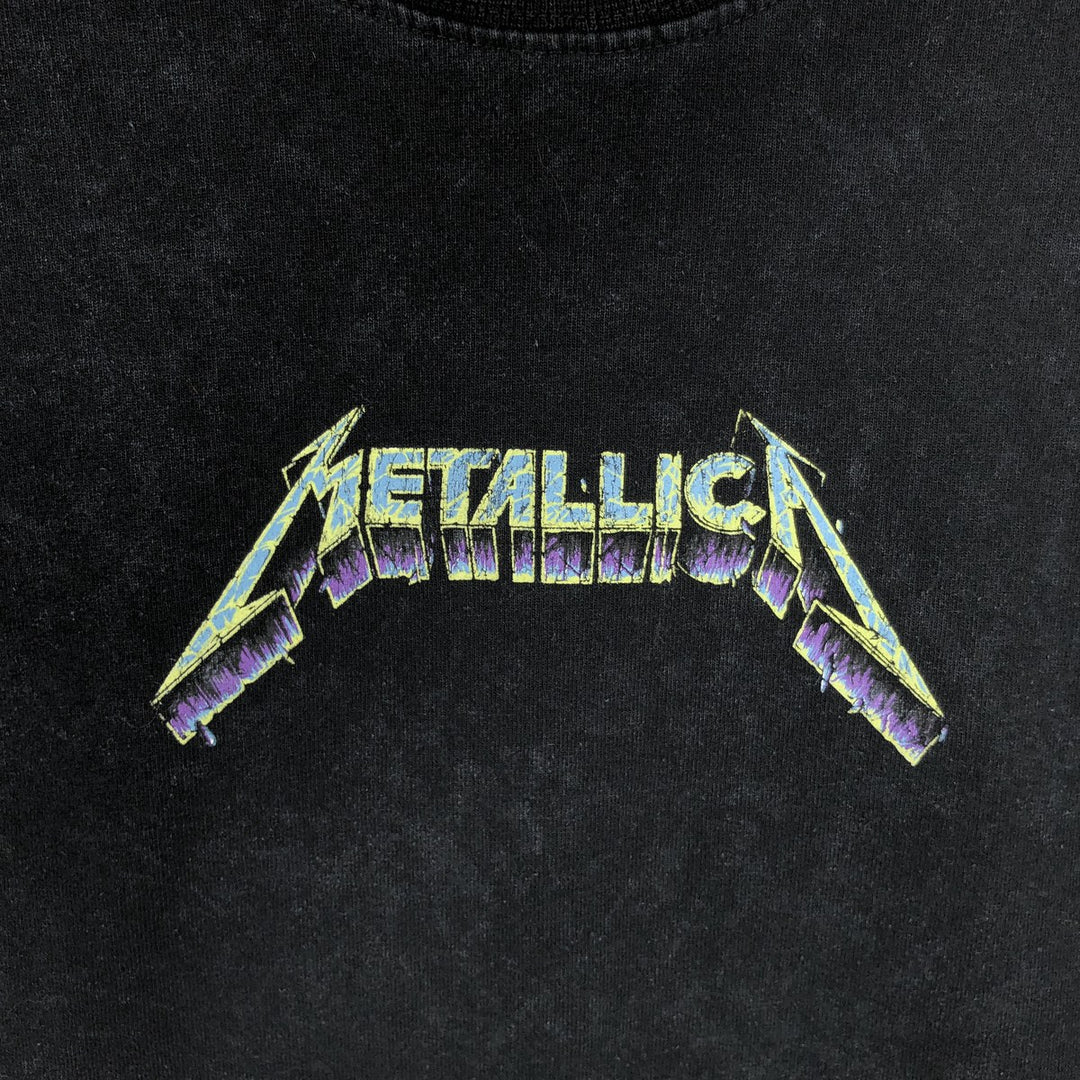 Metallica Skull Pattern Band T-shirt Band Tee Men's S size cotton black type Vintage Second Hand
