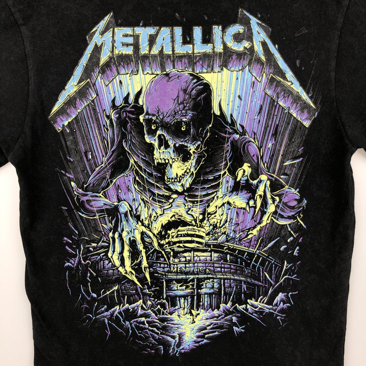 Metallica Skull Pattern Band T-shirt Band Tee Men's S size cotton black type Vintage Second Hand