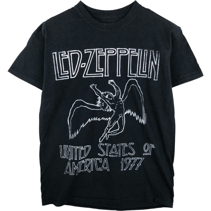 Led Zeppelin Band T-shirt, Band T, Men's M size cotton black type Vintage Second Hand