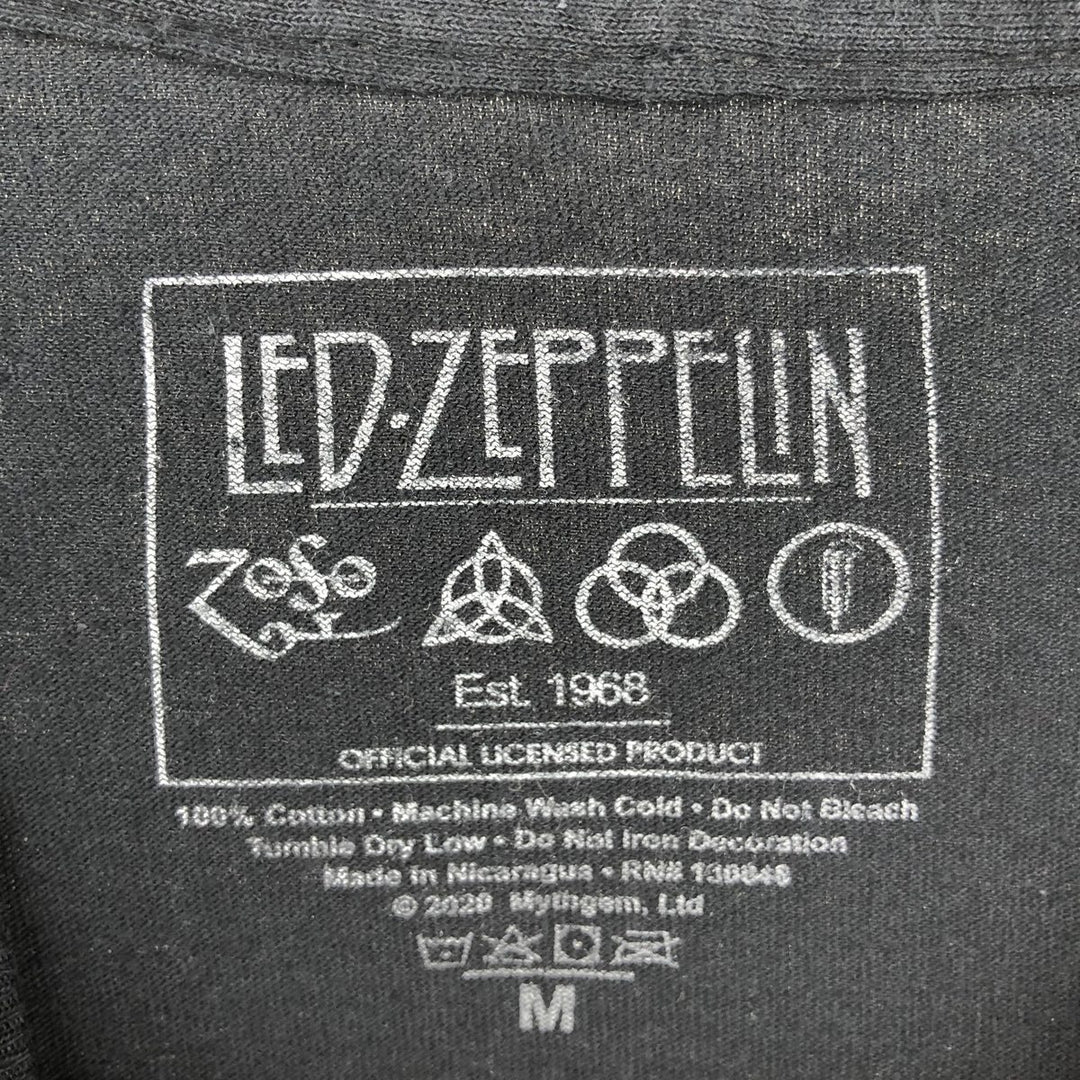 Led Zeppelin Band T-shirt, Band T, Men's M size cotton black type Vintage Second Hand