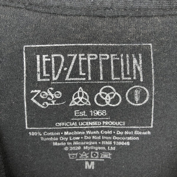 Led Zeppelin Band T-shirt, Band T, Men's M size cotton black type Vintage Second Hand