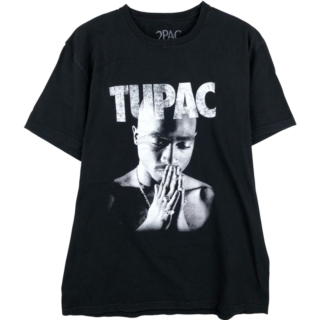 2PAC Rap T-shirt, Men's Size L cotton black type Vintage Second Hand