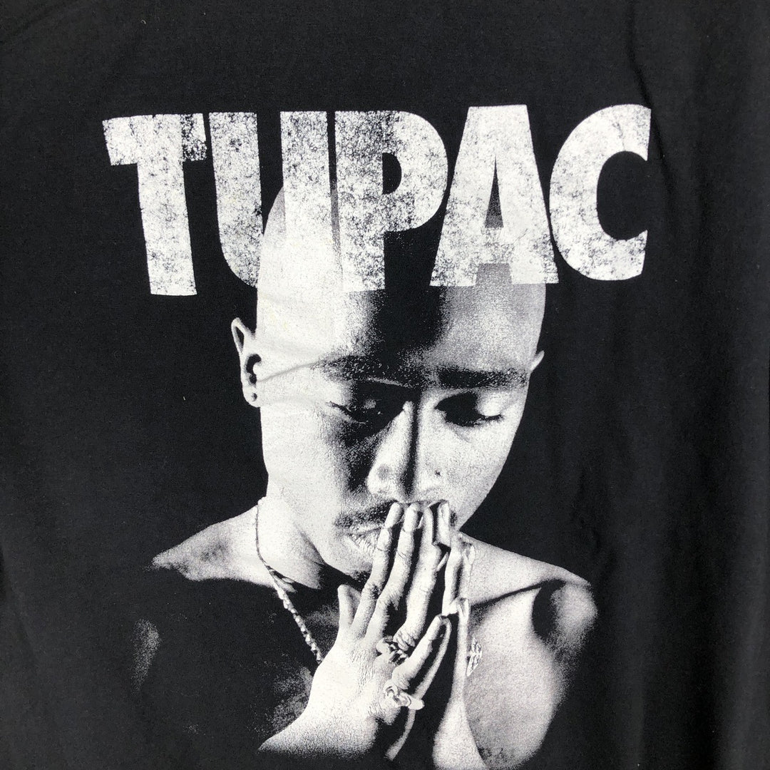 2PAC Rap T-shirt, Men's Size L cotton black type Vintage Second Hand