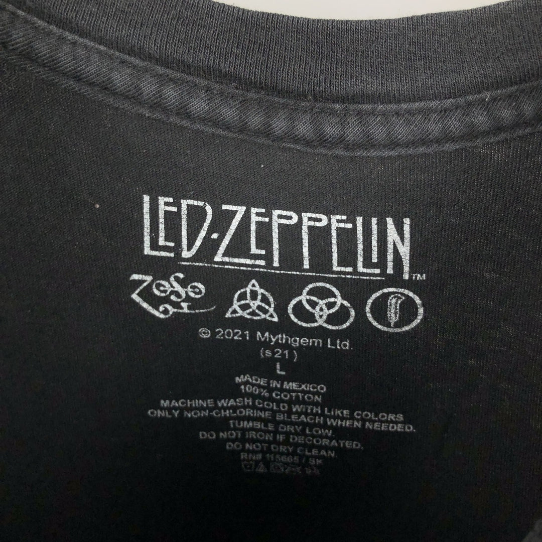 Led Zeppelin Band T-shirt, Band T, Men's L size cotton black type Vintage Second Hand