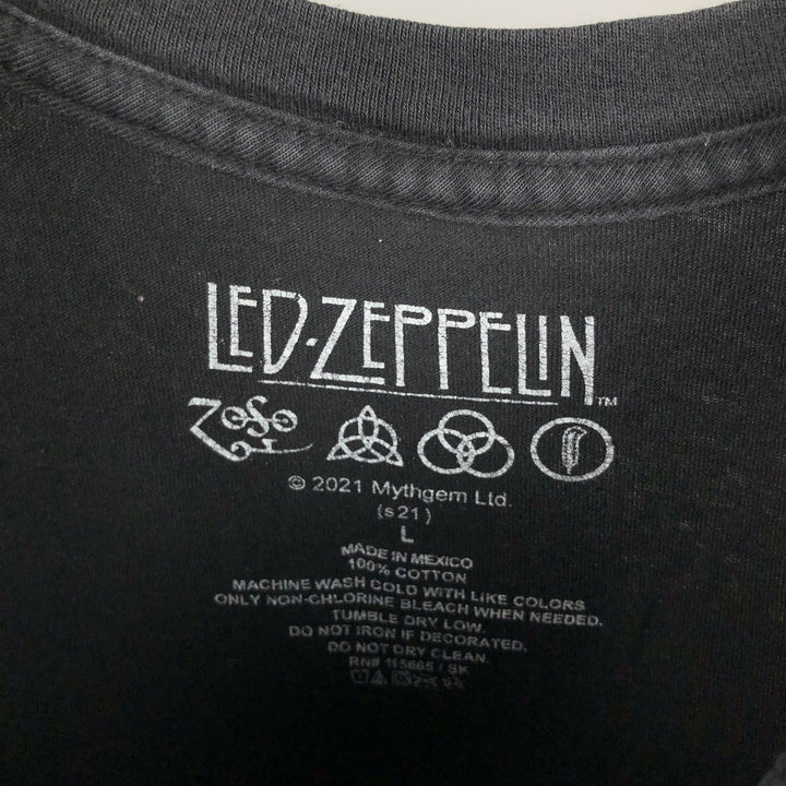 Led Zeppelin Band T-shirt, Band T, Men's L size cotton black type Vintage Second Hand