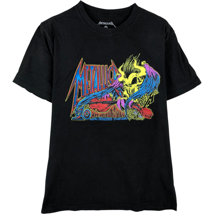 Metallica Skull Pattern Band T-shirt Band Tee Men's M size cotton black type Vintage Second Hand