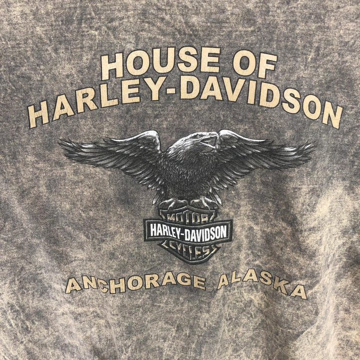 Harley-Davidson Eagle Pattern, Snake Pattern, Python Pattern Motorcycle Long Sleeve T-Shirt, Made in USA, Men's Size XL cotton beige type brown Vintage Second Hand