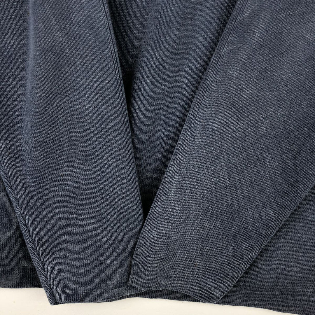 Harley-Davidson Henley-neck cotton knit sweater, men's size M cotton navy blue type Vintage Second Hand