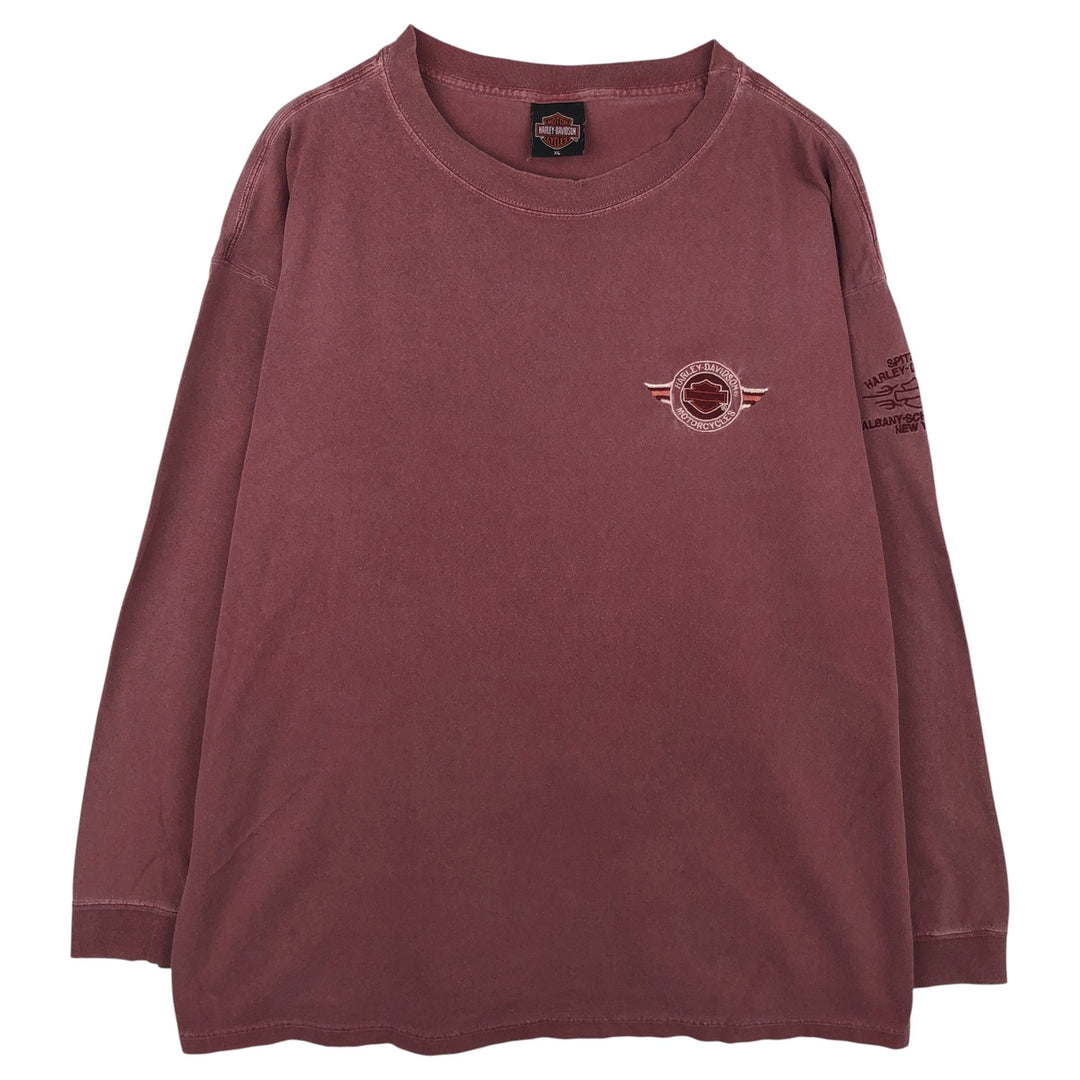 Harley-Davidson Motorcycle Long Sleeve T-Shirt, Men's Size XL unclear Red type red-purple Vintage Second Hand