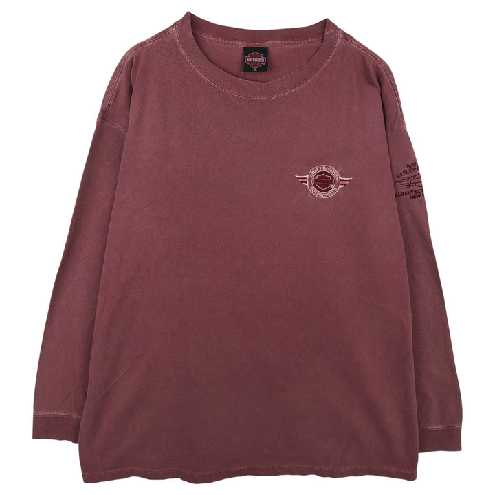 Harley-Davidson Motorcycle Long Sleeve T-Shirt, Men's Size XL unclear Red type red-purple Vintage Second Hand