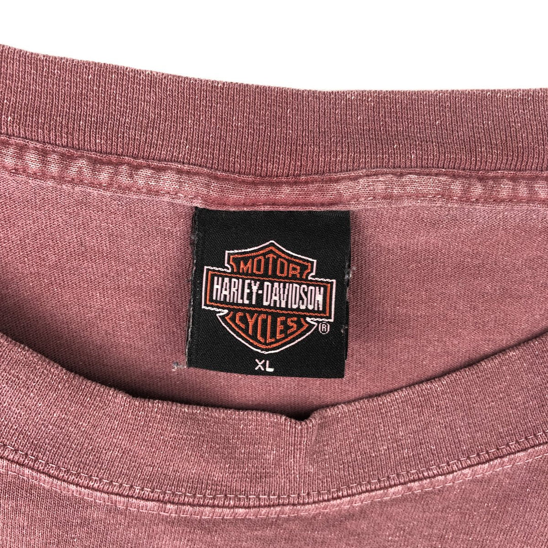 Harley-Davidson Motorcycle Long Sleeve T-Shirt, Men's Size XL unclear Red type red-purple Vintage Second Hand