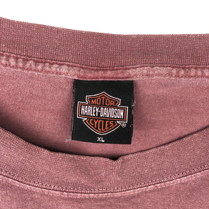 Harley-Davidson Motorcycle Long Sleeve T-Shirt, Men's Size XL unclear Red type red-purple Vintage Second Hand