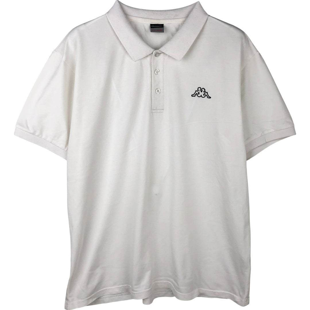 Kappa short-sleeved polo shirt, men's size XXL cotton white type Vintage Second Hand