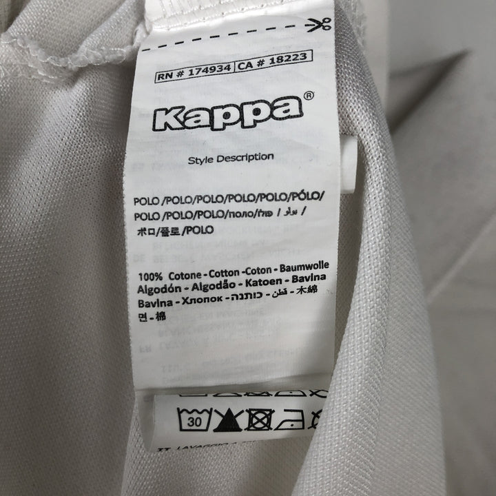 Kappa short-sleeved polo shirt, men's size XXL cotton white type Vintage Second Hand