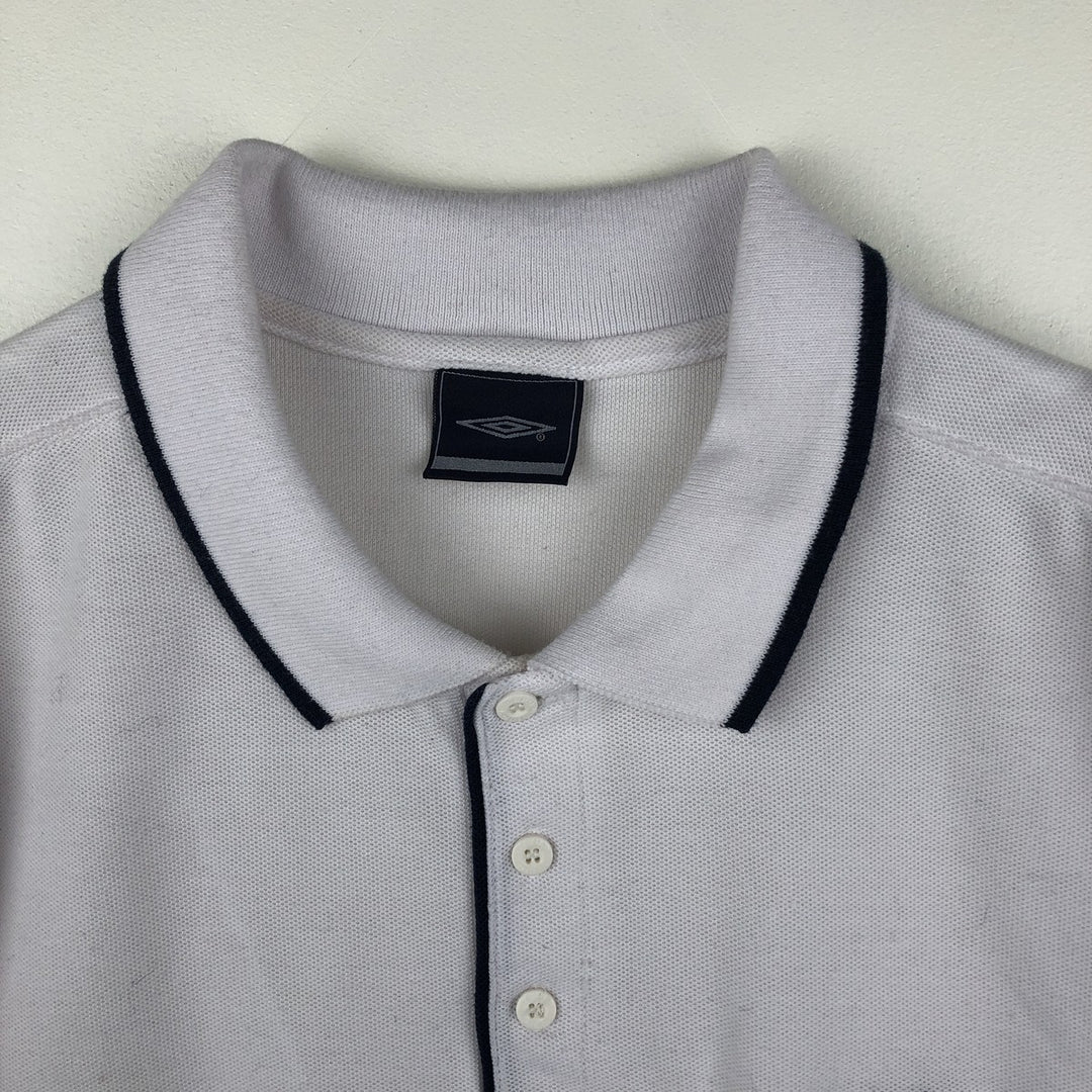 90s-00'S Umbro Short Sleeve Polo Shirt, Men's Size L, Vintage cotton white type Vintage Second Hand