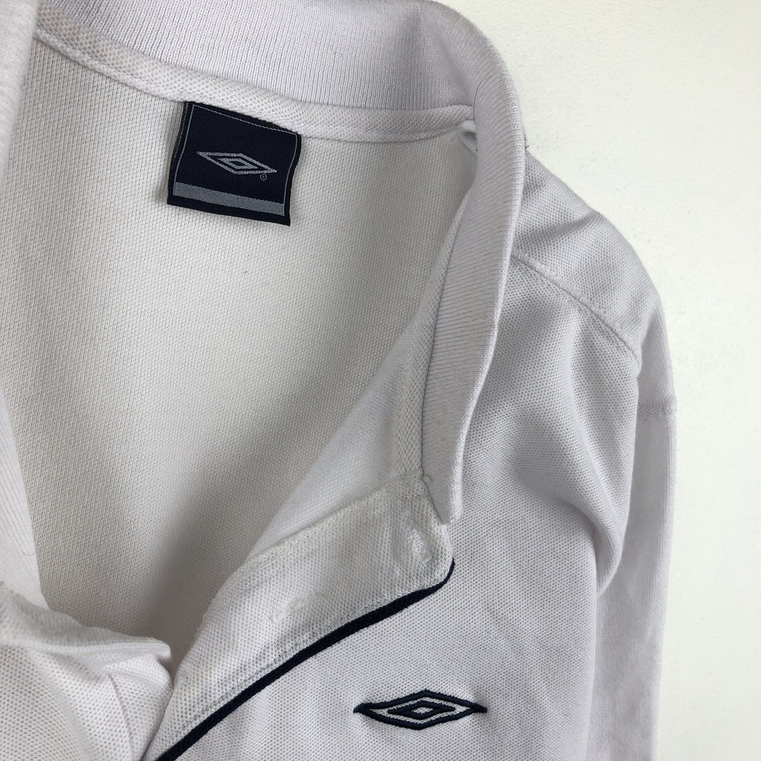 90s-00'S Umbro Short Sleeve Polo Shirt, Men's Size L, Vintage cotton white type Vintage Second Hand