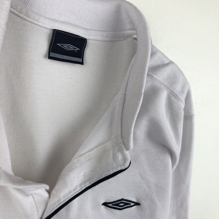 90s-00'S Umbro Short Sleeve Polo Shirt, Men's Size L, Vintage cotton white type Vintage Second Hand