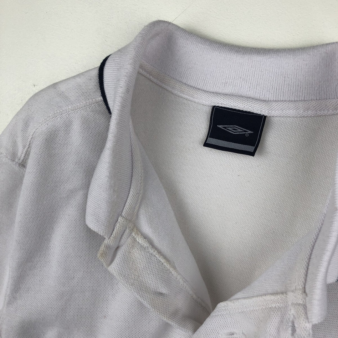 90s-00'S Umbro Short Sleeve Polo Shirt, Men's Size L, Vintage cotton white type Vintage Second Hand