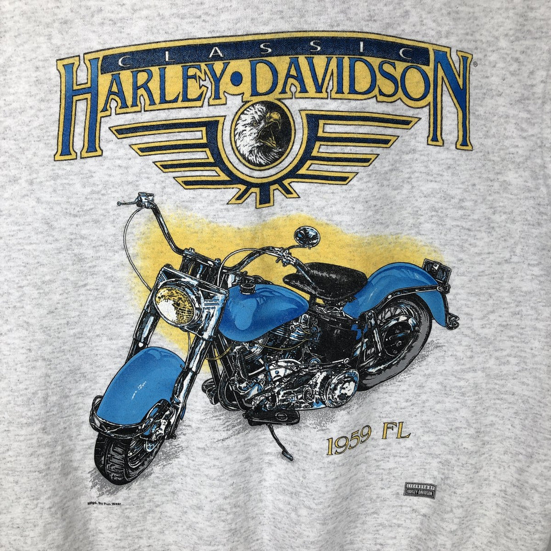 Vintage 90'S Harley-Davidson pullover sweatshirt, made in the USA, size XL, men's cotton gray type Vintage Second Hand