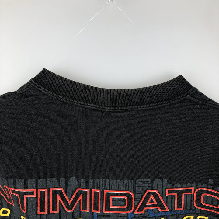 Vintage 90'S Jerzees printed sweatshirt, made in the USA, size L, men's cotton black type Vintage Second Hand
