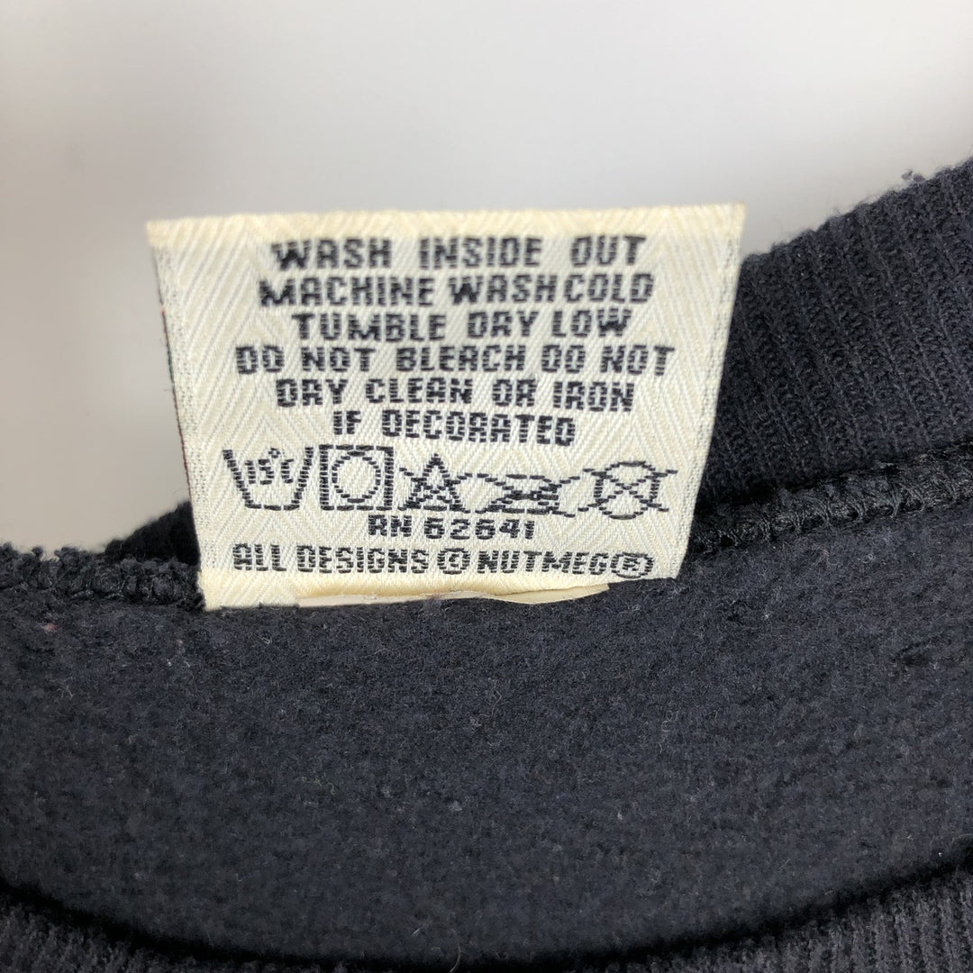 Vintage 90'S NUTMEG ETNIE IRVAN 28 Advertising Sweatshirt, Made in USA, Men's Size L unclear black type Vintage Second Hand