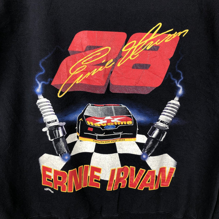 Vintage 90'S NUTMEG ETNIE IRVAN 28 Advertising Sweatshirt, Made in USA, Men's Size L unclear black type Vintage Second Hand