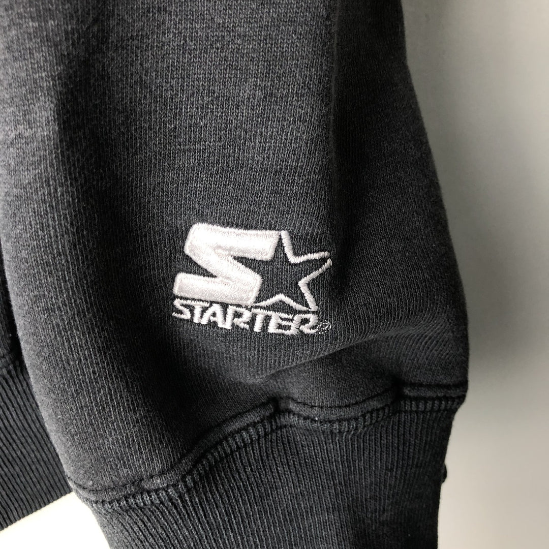 90'S Starter XXX Super Bowl NFL Pittsburgh Steelers Half-Button Hoodie, Men's Size XL cotton black type Vintage Second Hand
