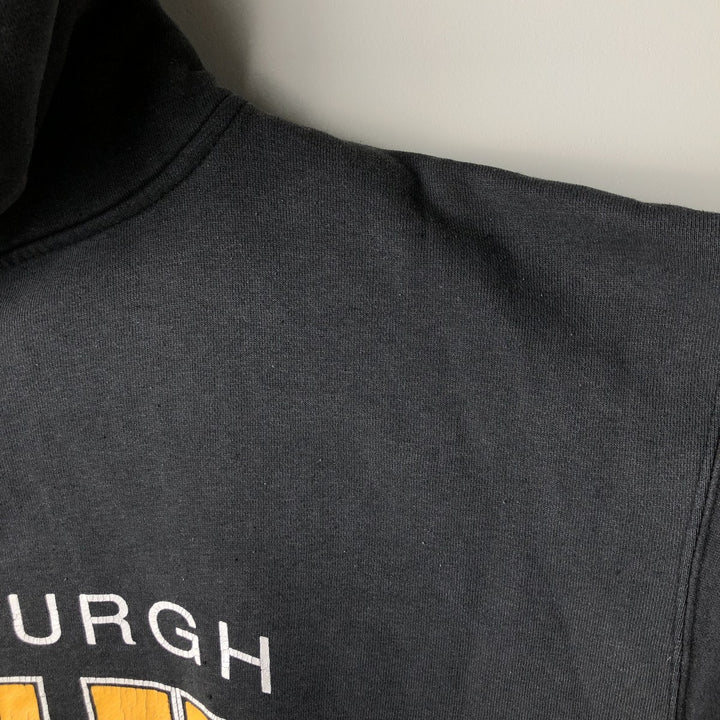 90'S Starter XXX Super Bowl NFL Pittsburgh Steelers Half-Button Hoodie, Men's Size XL cotton black type Vintage Second Hand