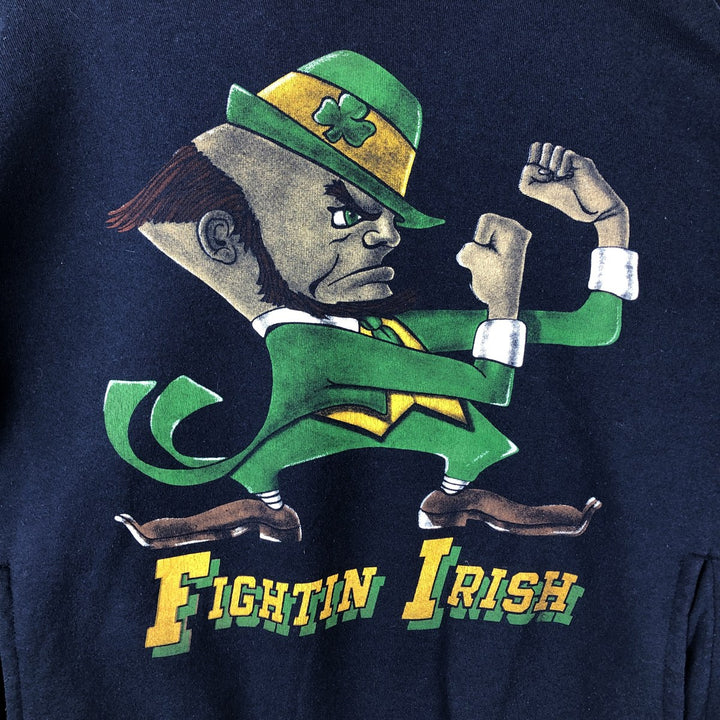20sport Notre Dame Fighting Irish Character Pullover Hoodie, Men's Size L cotton navy blue type Vintage Second Hand