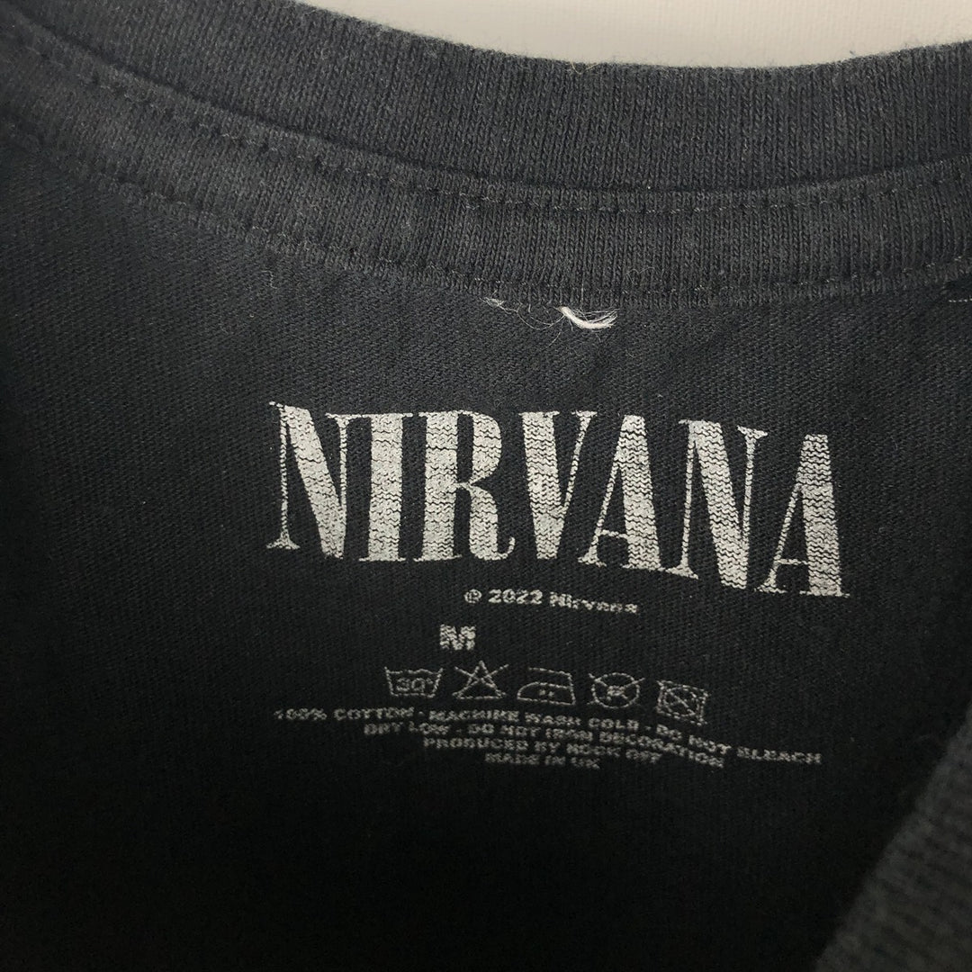 NIRVANA Band T-Shirt, Made in the UK, Men's Size Medium cotton black type Vintage Second Hand