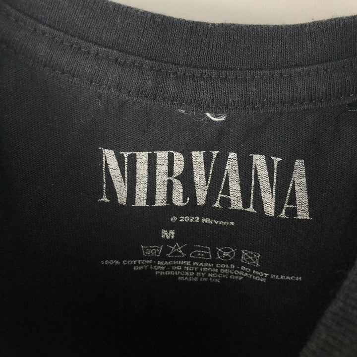 NIRVANA Band T-Shirt, Made in the UK, Men's Size Medium cotton black type Vintage Second Hand