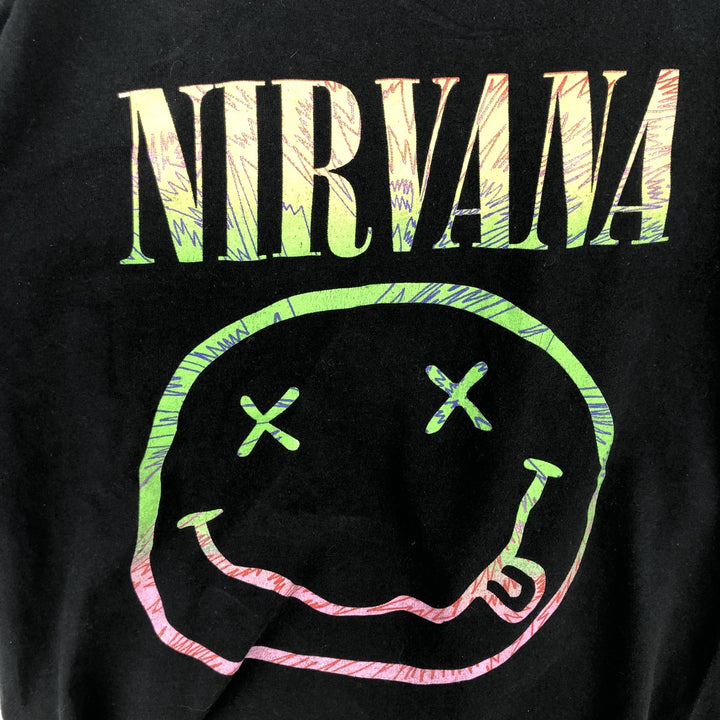 NIRVANA Band T-Shirt, Made in the UK, Men's Size Medium cotton black type Vintage Second Hand