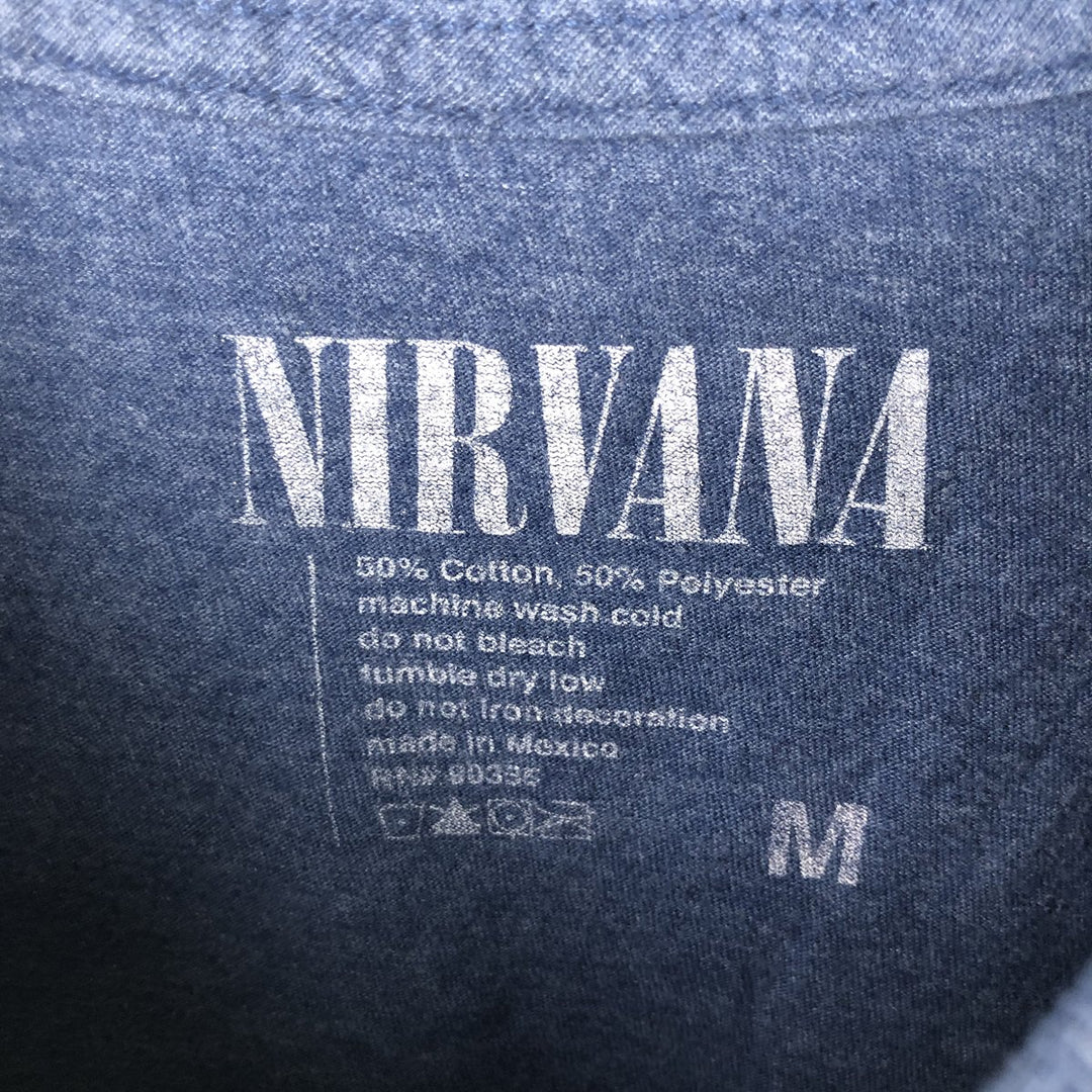 NIRVANA Nirvana Band T-shirt, Band T, Men's M size cotton Navy blue Vintage Second Hand