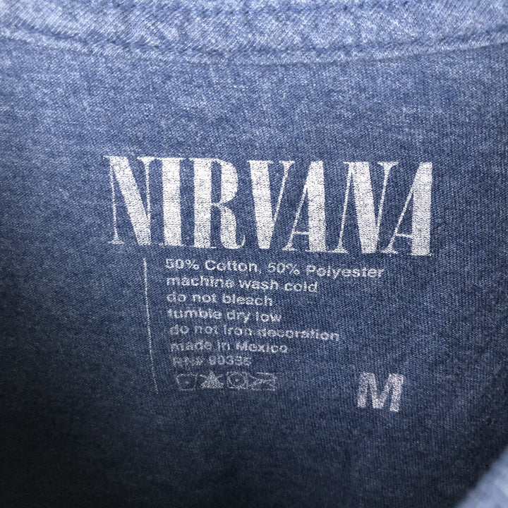 NIRVANA Nirvana Band T-shirt, Band T, Men's M size cotton Navy blue Vintage Second Hand