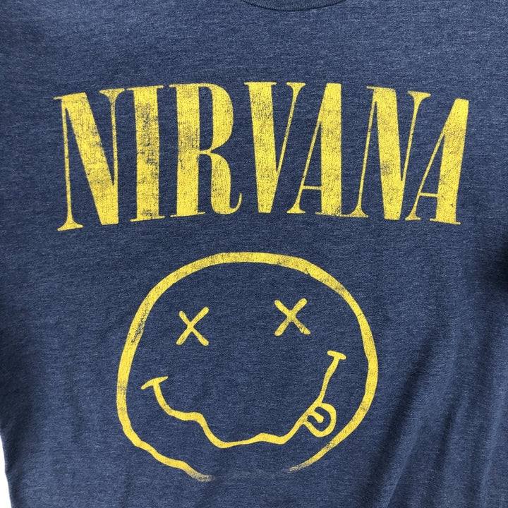 NIRVANA Nirvana Band T-shirt, Band T, Men's M size cotton Navy blue Vintage Second Hand
