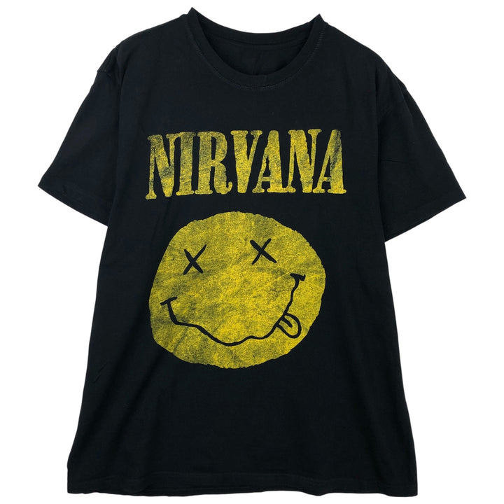 NIRVANA Nirvana Band T-shirt, Band T, Men's L size unclear black type Vintage Second Hand