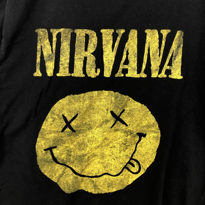 NIRVANA Nirvana Band T-shirt, Band T, Men's L size unclear black type Vintage Second Hand