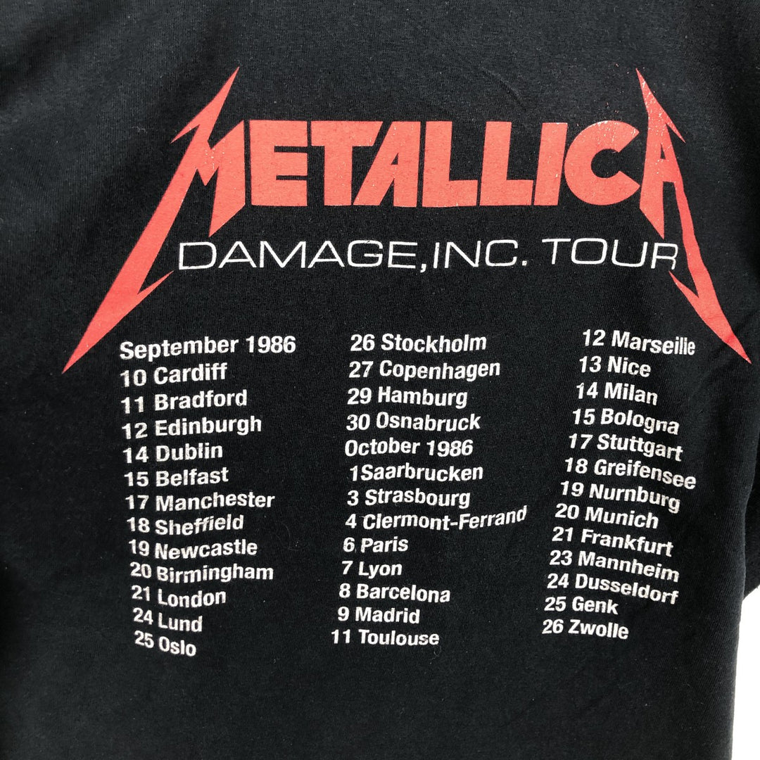 METALLICA Metallica Band T-shirt Band T Men's L size cotton black type Vintage Second Hand