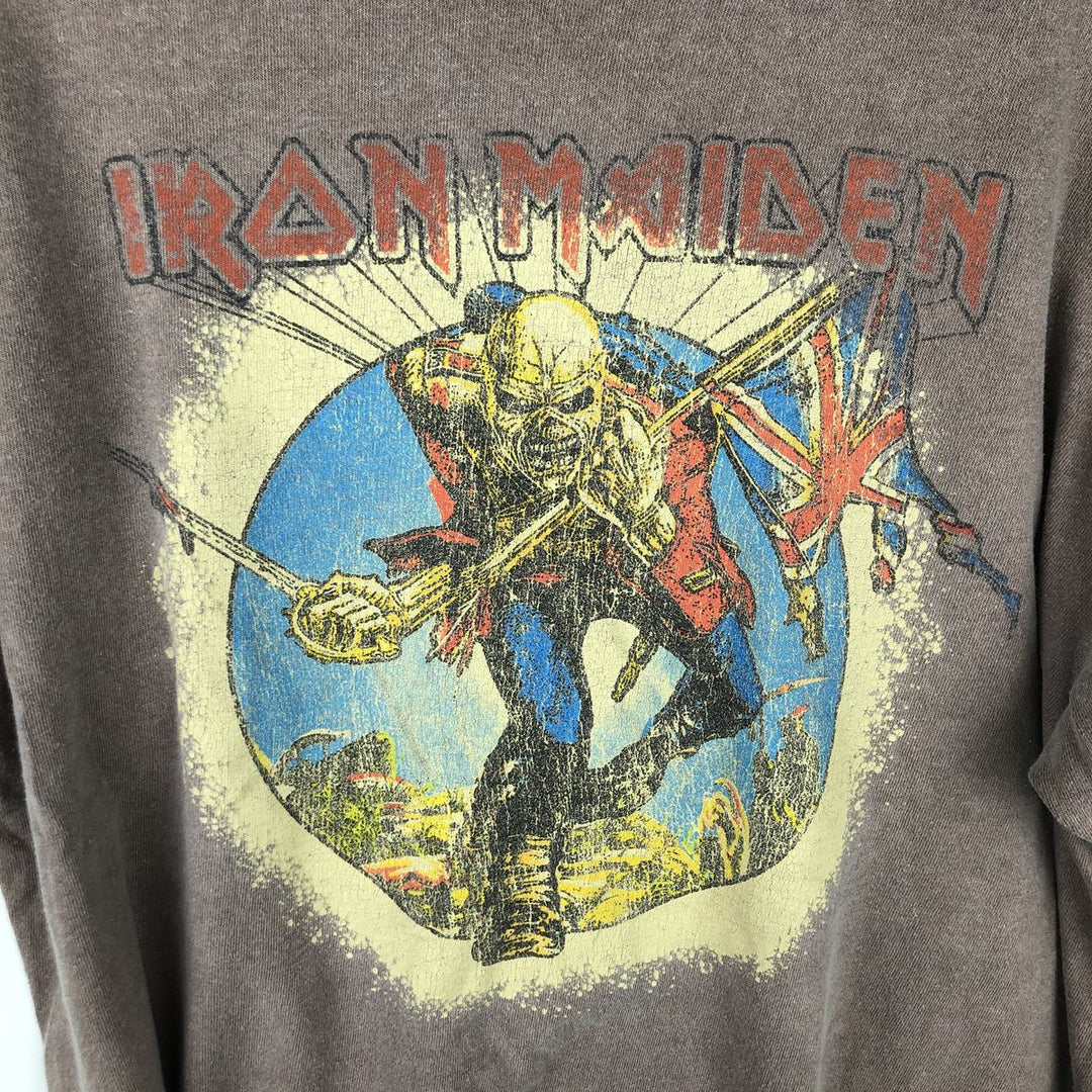 IRON MAIDEN Skull Pattern Band T-shirt Band Tee Men's M size cotton Charcoal Vintage Second Hand
