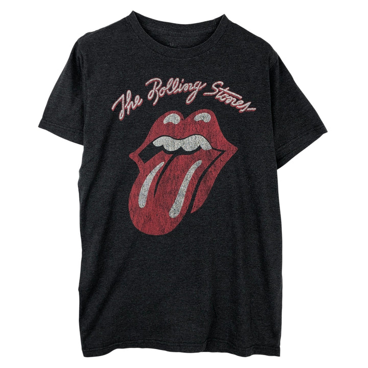 The Rolling Stones Band T-shirt, Men's M size unclear black type Vintage Second Hand