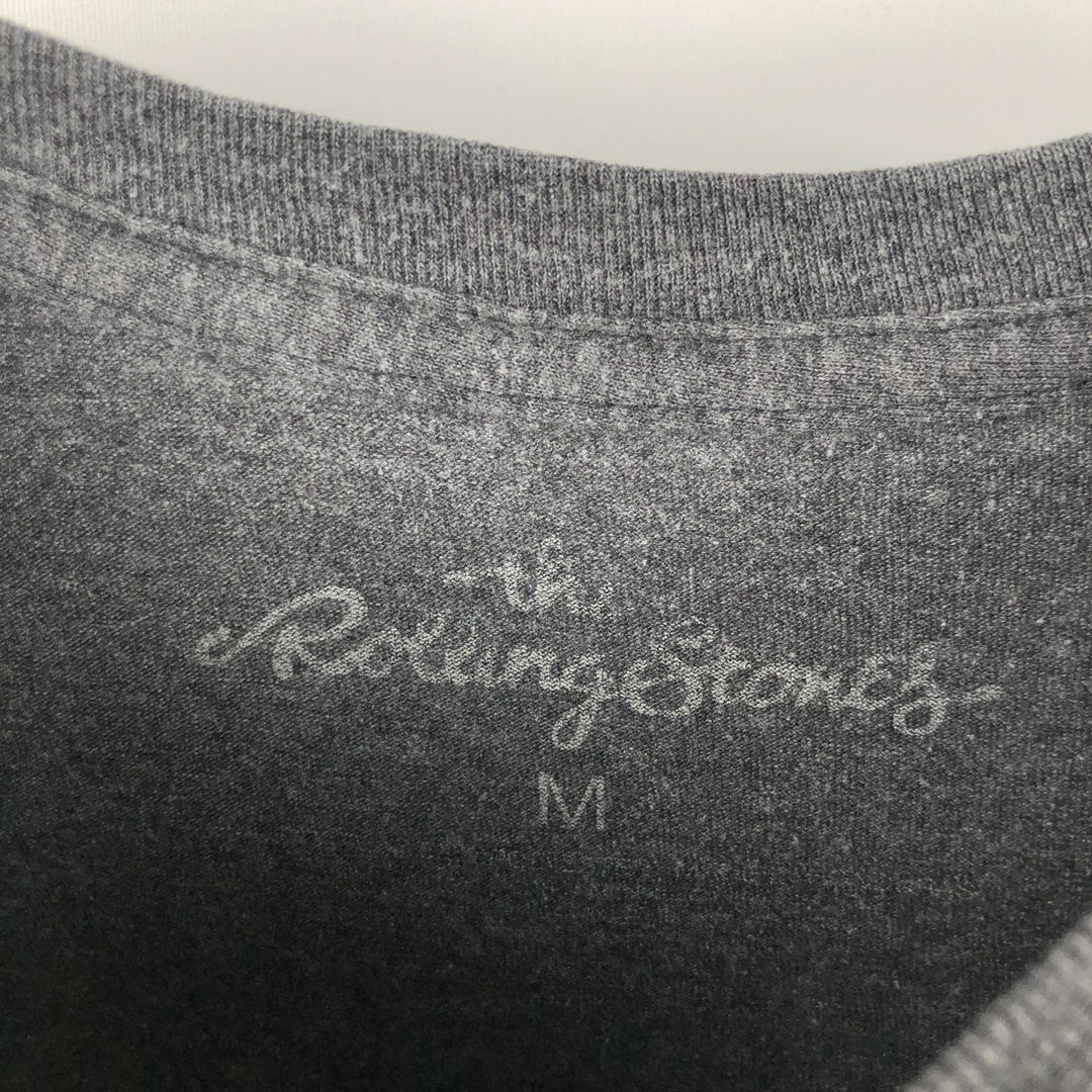 The Rolling Stones Band T-shirt, Men's M size unclear black type Vintage Second Hand