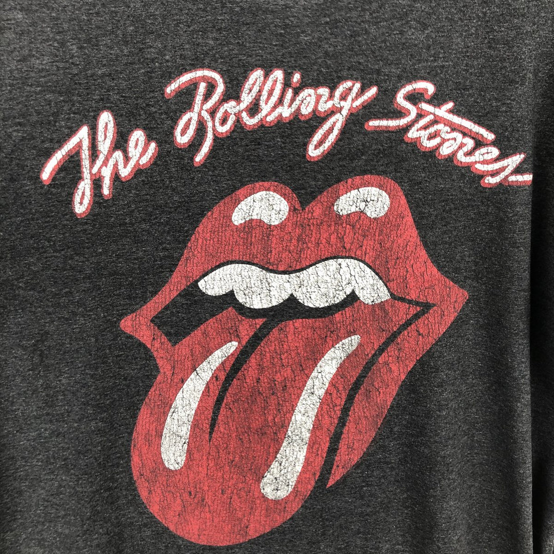 The Rolling Stones Band T-shirt, Men's M size unclear black type Vintage Second Hand