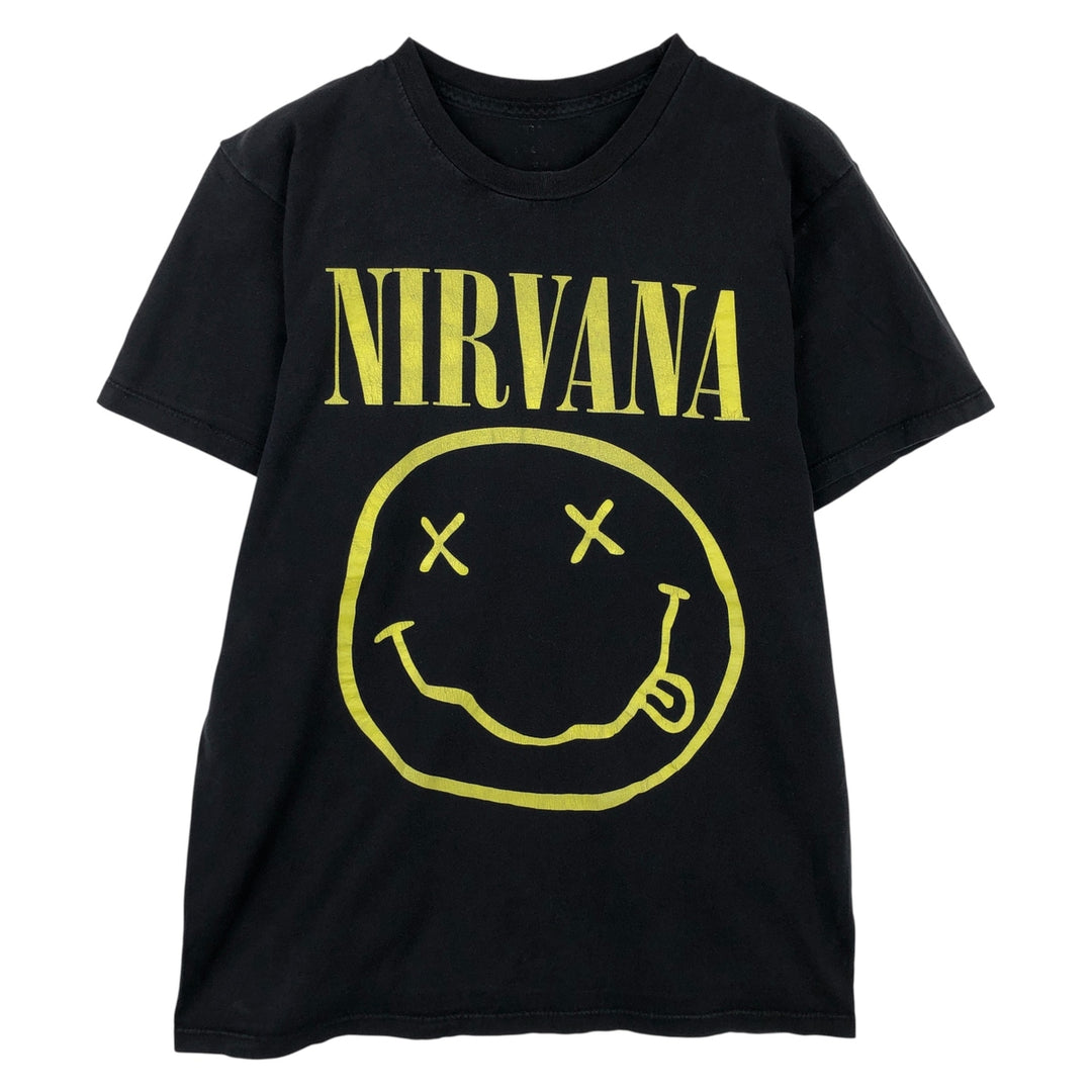NIRVANA Nirvana Band T-shirt, Band T, Men's M size unclear black type Vintage Second Hand