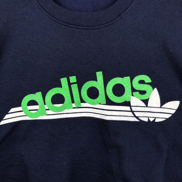 Vintage 1990'S Adidas logo sweatshirt, Made in Canada, Men's Size L polyester navy blue type Vintage Second Hand