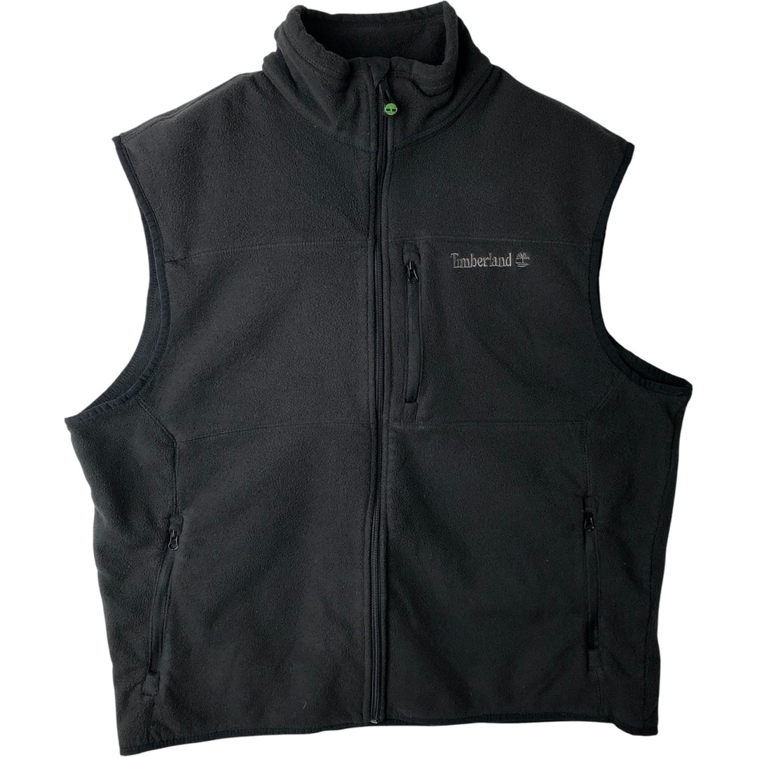 Vintage Timberland fleece vest, size L, men's polyester black type Vintage Second Hand
