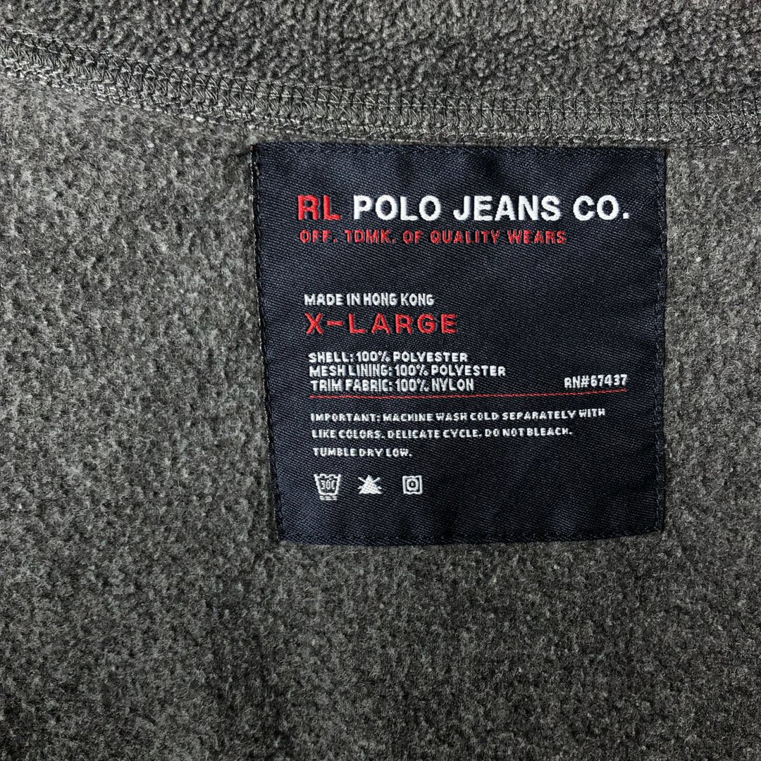 Ralph Lauren Polo Jeans Company fleece vest, men's size XL polyester gray type Vintage Second Hand
