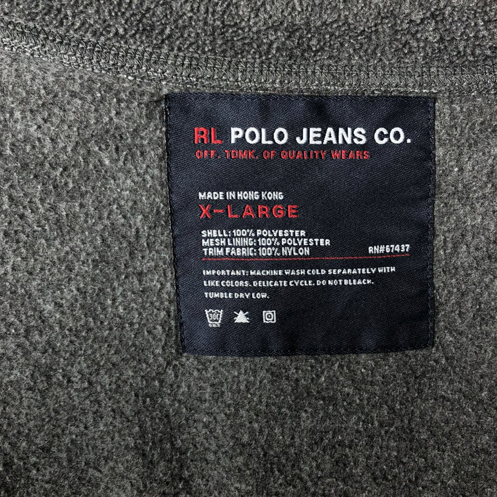 Ralph Lauren Polo Jeans Company fleece vest, men's size XL polyester gray type Vintage Second Hand