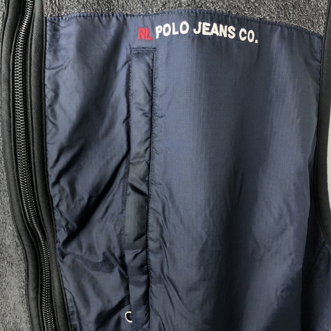 Ralph Lauren Polo Jeans Company fleece vest, men's size XL polyester gray type Vintage Second Hand