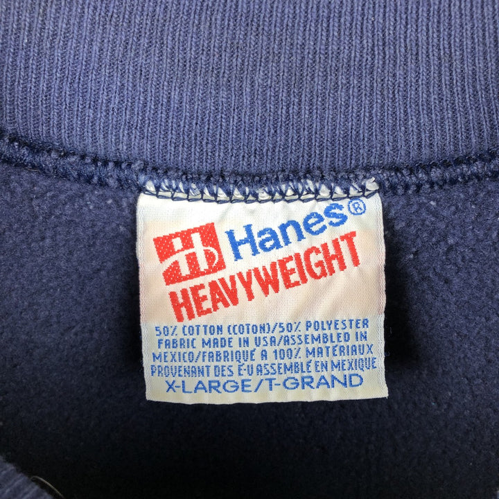 Vintage 90'S Hanes Heavy Weight Printed Sweatshirt, Men's Size XL cotton navy blue type Vintage Second Hand