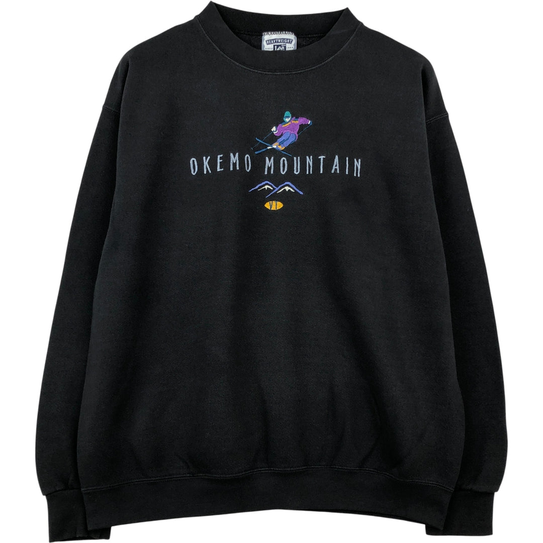 Vintage 90'S Lee Heavyweight Sweatshirt, Made in USA, Men's Size L cotton black type Vintage Second Hand